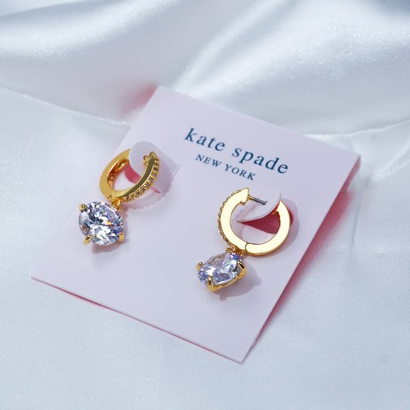 Kate Spade Sparkly Pavé Mini Hoops (with DUST BAG) - Picture 3 of 5